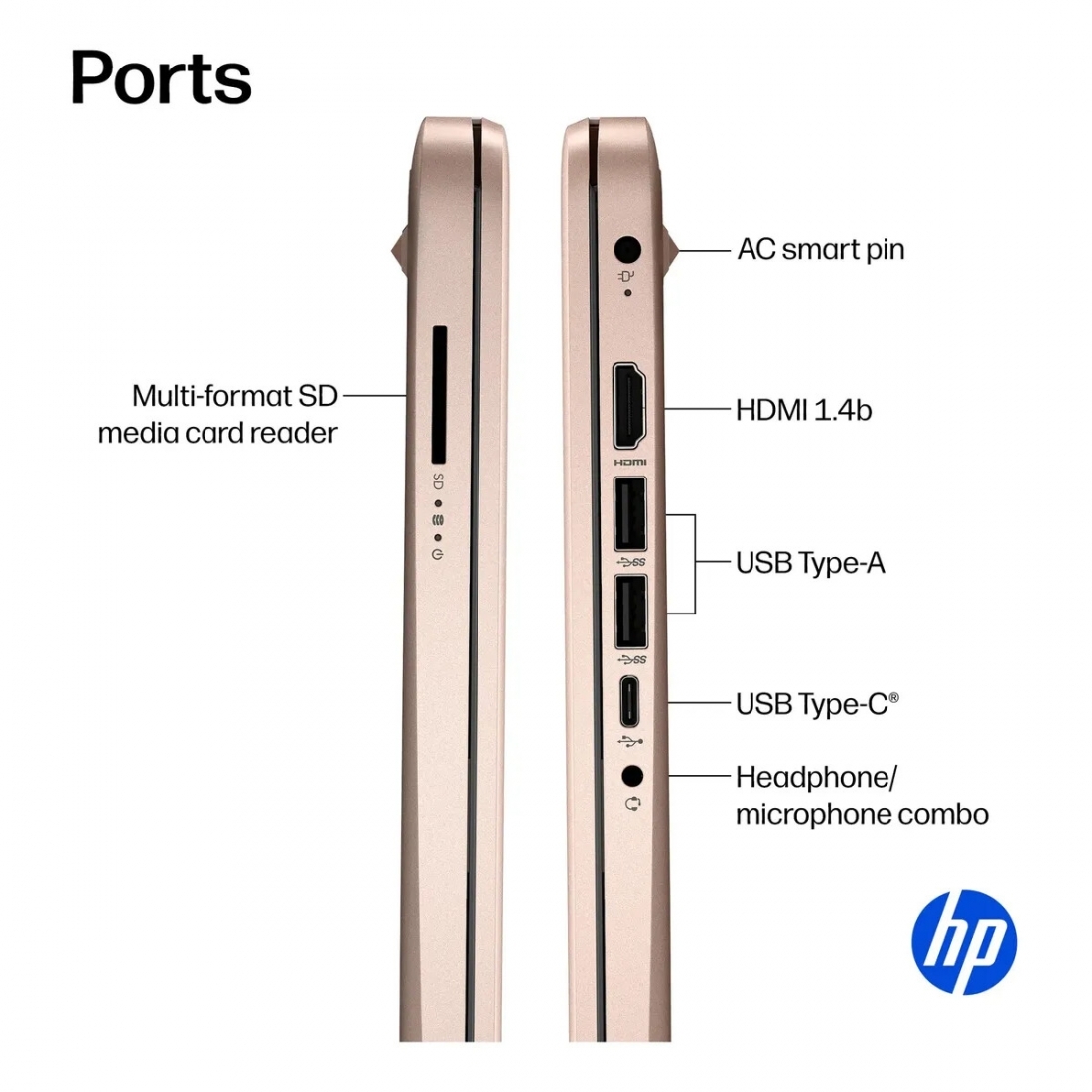 HP 14 HD LapTop - Intel N150 Processor, 4GB RAM, 128GB UFS, Pale Rose 